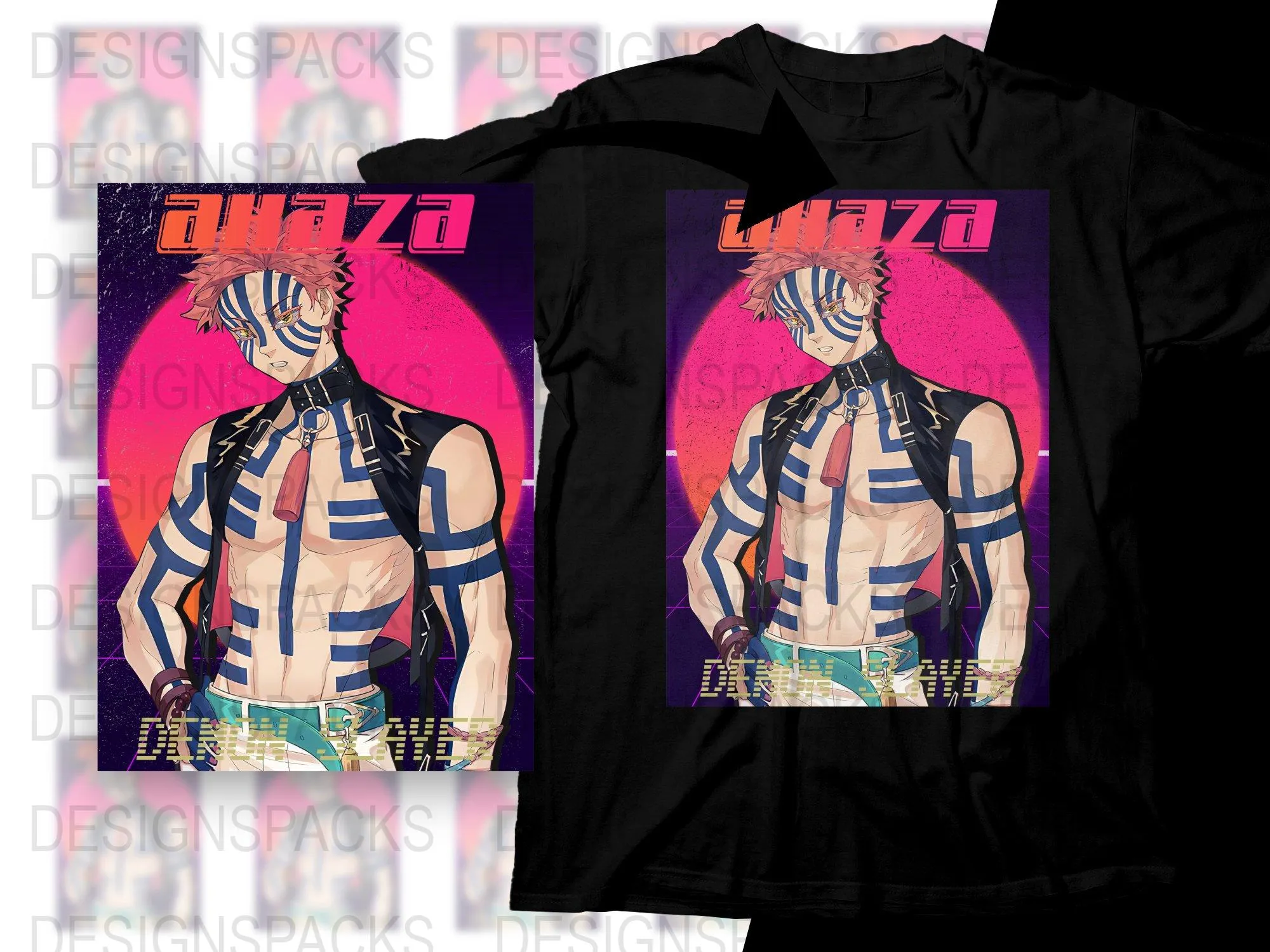 Akaza Demon Slayer Unique Graphic Png Digital Download