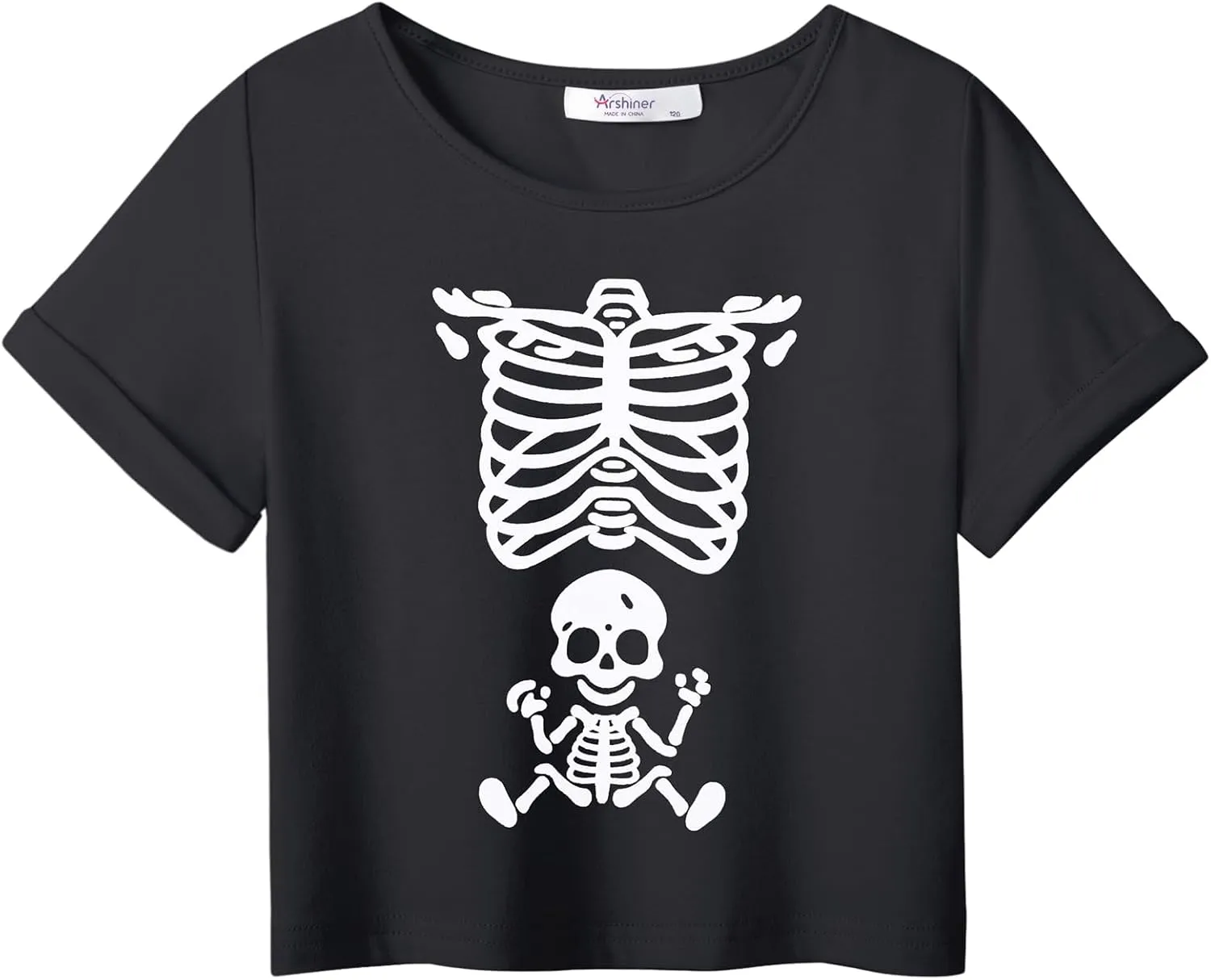 Arshiner Girls Halloween Shirt Crop Top Short Sleeve Graphic T Shirt Tee