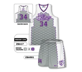 Athletic Knit Custom Sublimated Ladies V-Neck Racerback Softball Uniform Set Design 1342