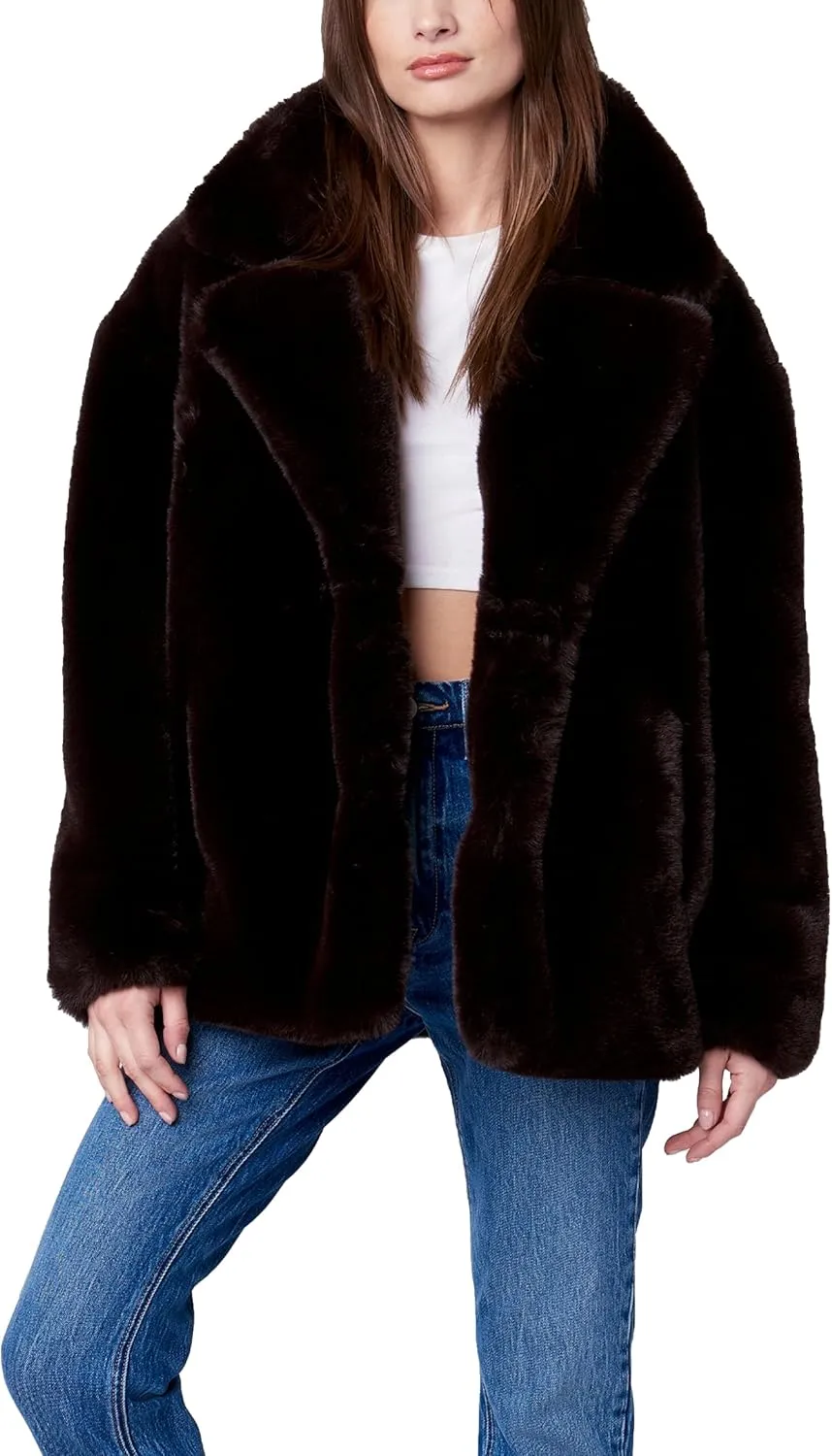 [BLANKNYC] Womens Faux Fur Short Coat