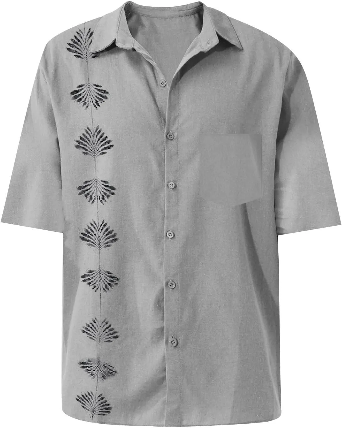 CRNTCEM Mens Solid Color Button Down Shirts 2025 Summer Regular Fit Business Dress Shirts Wrinkle Free Casual Wedding Blouses