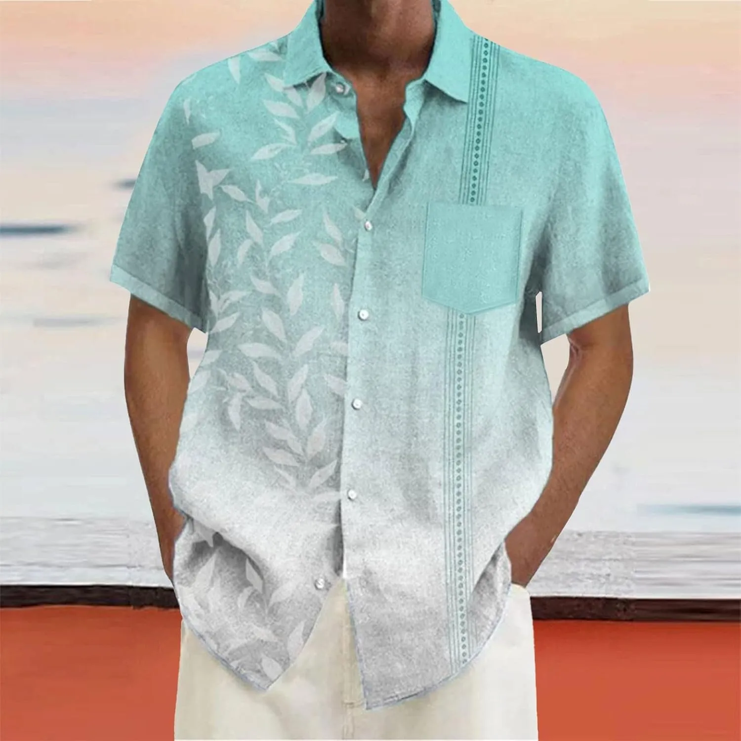 CRNTCEM Mens Solid Color Button Down Shirts 2025 Summer Regular Fit Business Dress Shirts Wrinkle Free Casual Wedding Blouses