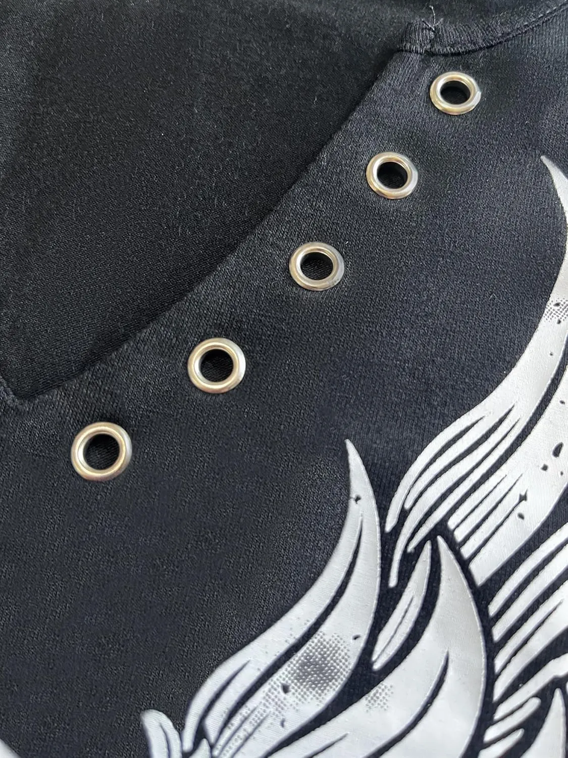 Fensajomon Skull Shirt for Women V Neck Lace Up Sleeveless Casual Summer Workout Yoga Tank Top