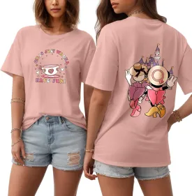 Flafens Graphic Tees T Shirts for Women - Cute Womens T-Shirts Cotton Tshirts Tops Teens Girls
