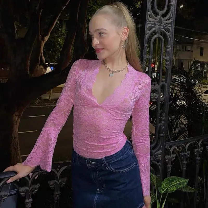 Giabella Lace Top in Pink