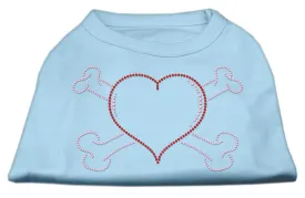 Heart and Crossbones Rhinestone Shirts Baby Blue S (10)