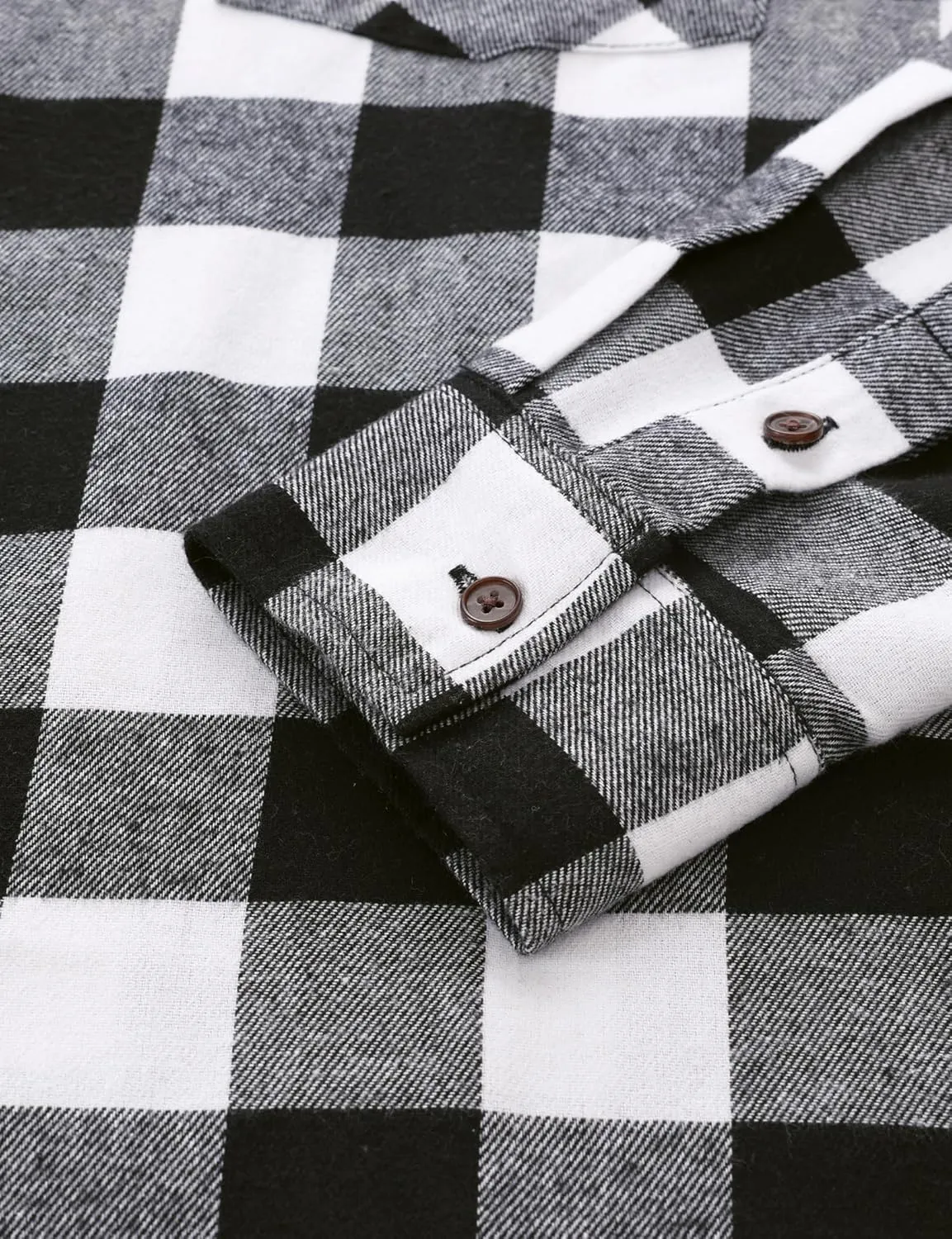 JOGAL Long Sleeve Shirts for Men Plaid Button Down Shirt Mens Casual Cotton Button Up Pocket Shirt