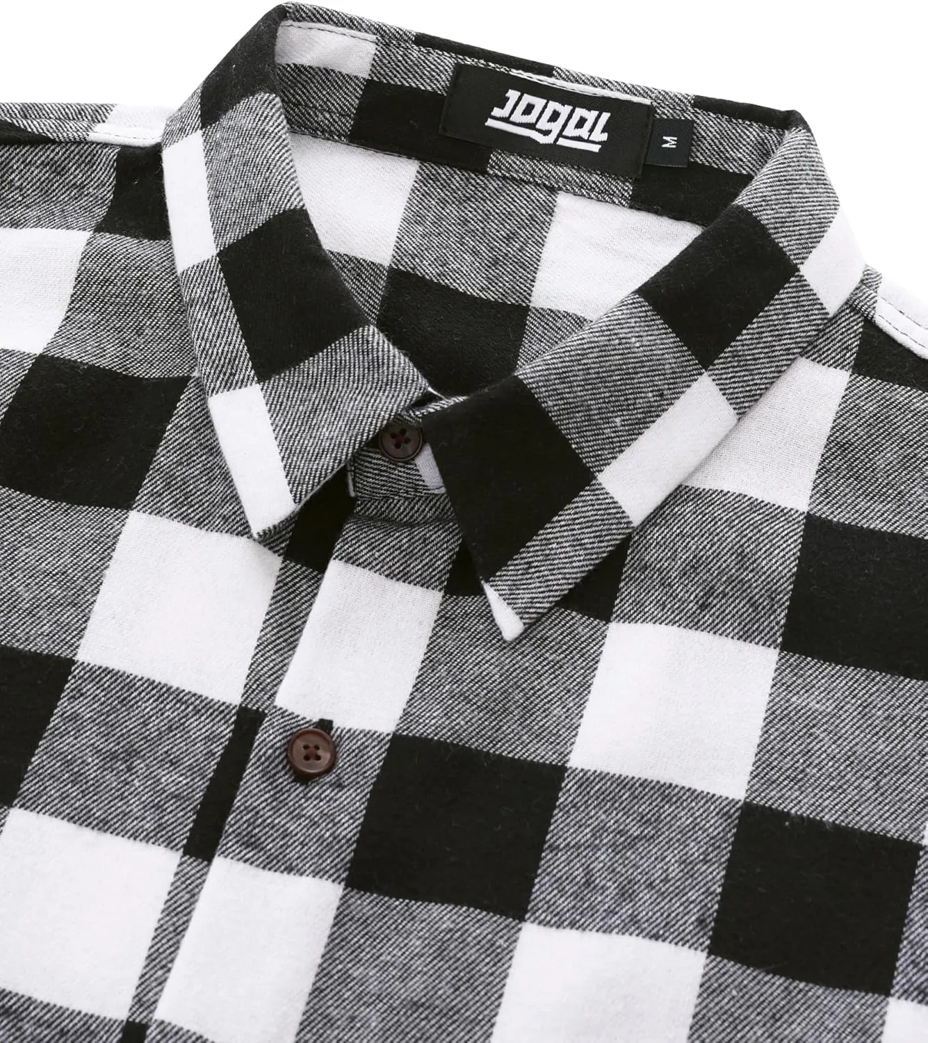 JOGAL Long Sleeve Shirts for Men Plaid Button Down Shirt Mens Casual Cotton Button Up Pocket Shirt