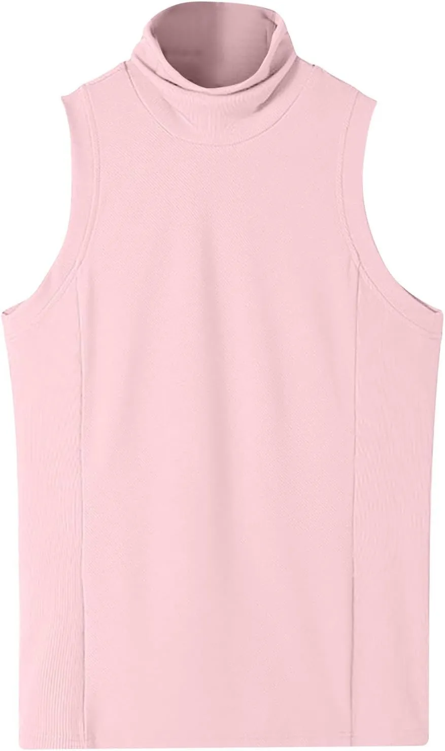 Men's Tank Tops Mock Turtleneck Sweater Sleeveless Casual Basic Pullover Sweater Ribbed Knit Pullover Sport Solid Tee