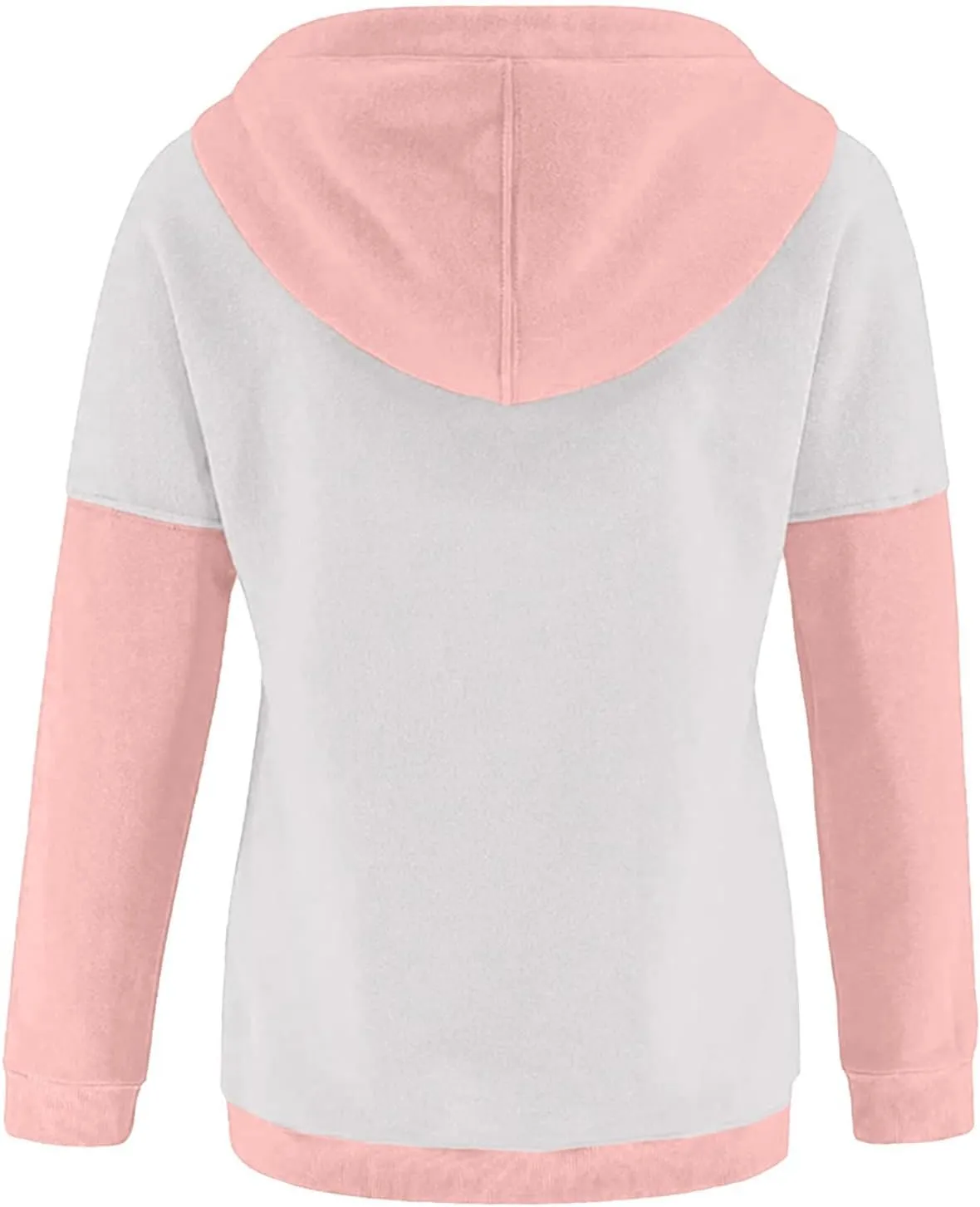 NaRHbrg Lightweight Hoodies for Women Color Block Hooded Sweatshirt Zip-Up Jersey Jacket Long Sleeve Top with Pockets