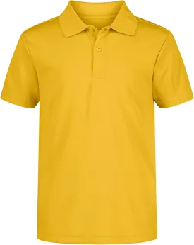 Nautica Boys' School Uniform Short Sleeve Polo Shirt, Button Closure, Moisture Wicking Performance Material