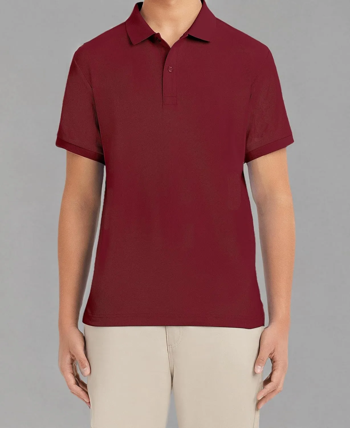 Nautica Young Men's Uniform Short Sleeve Stretch Pique Polo