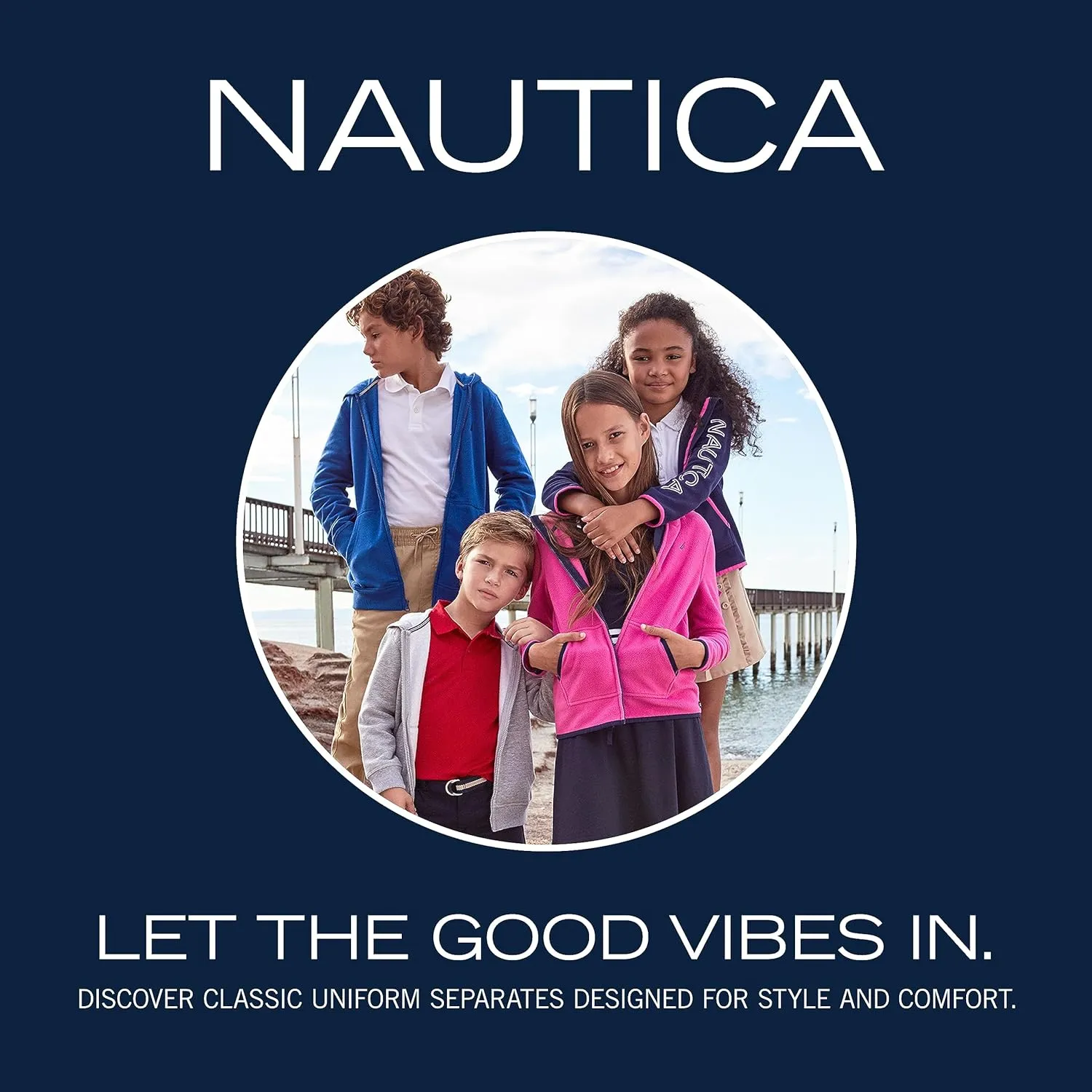 Nautica Young Men's Uniform Short Sleeve Stretch Pique Polo