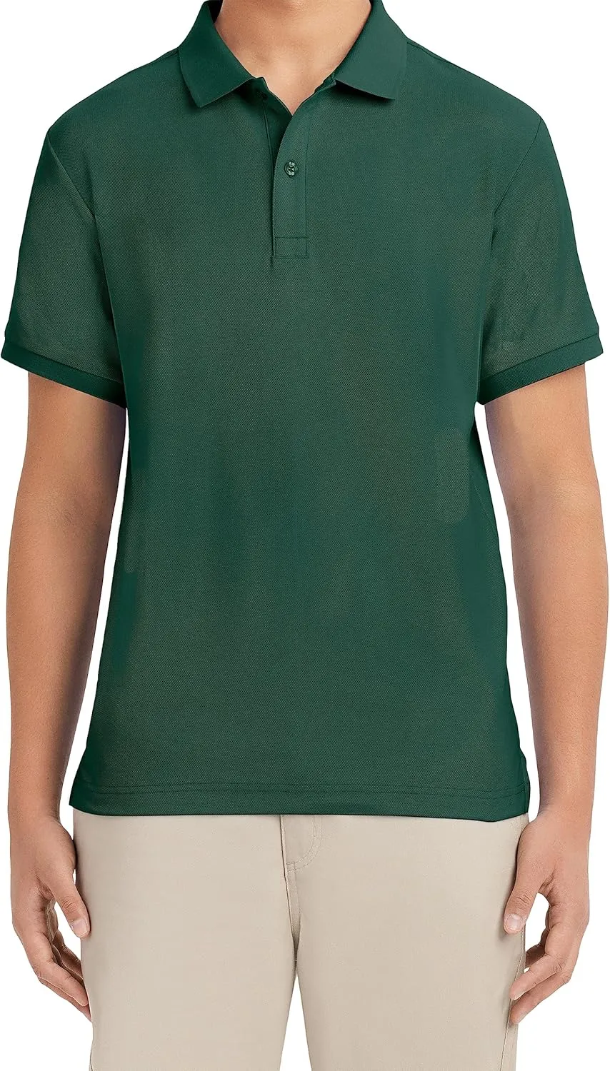 Nautica Young Men's Uniform Short Sleeve Stretch Pique Polo