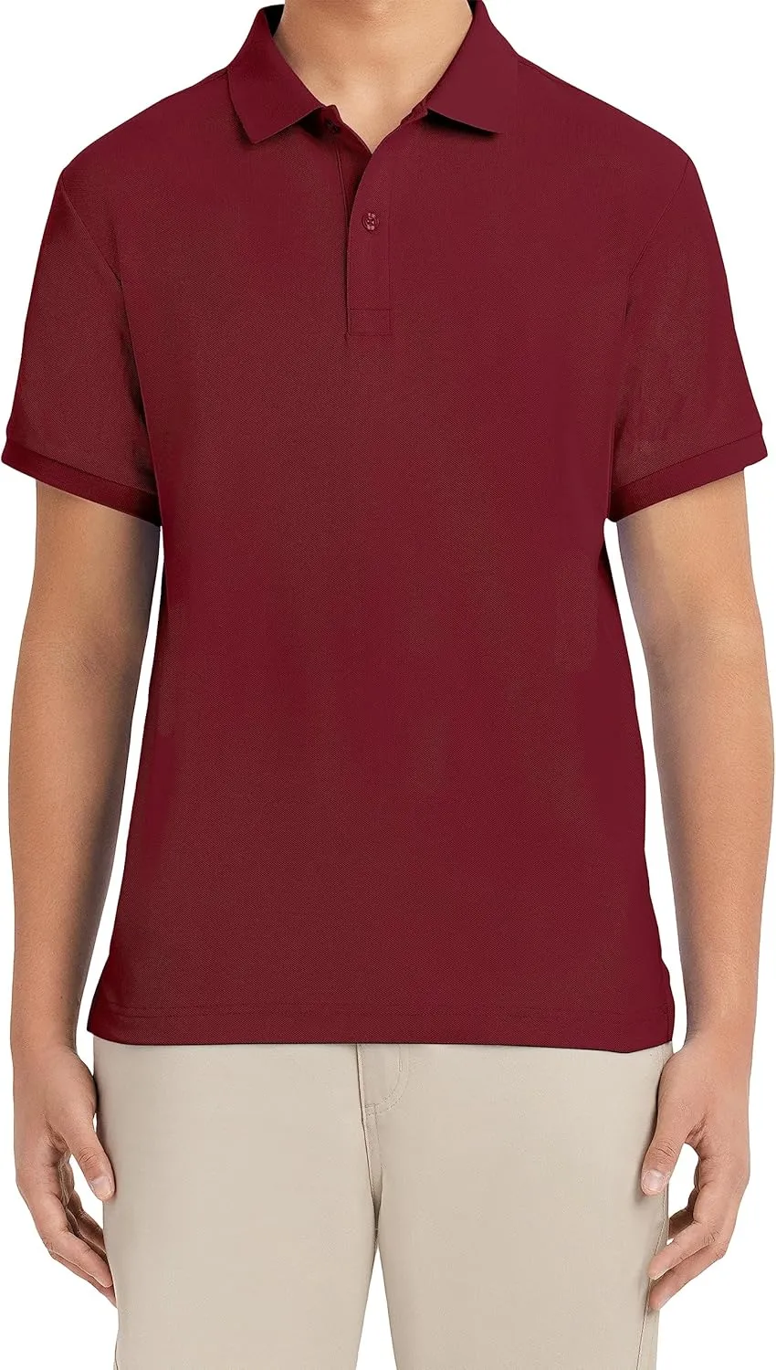 Nautica Young Men's Uniform Short Sleeve Stretch Pique Polo