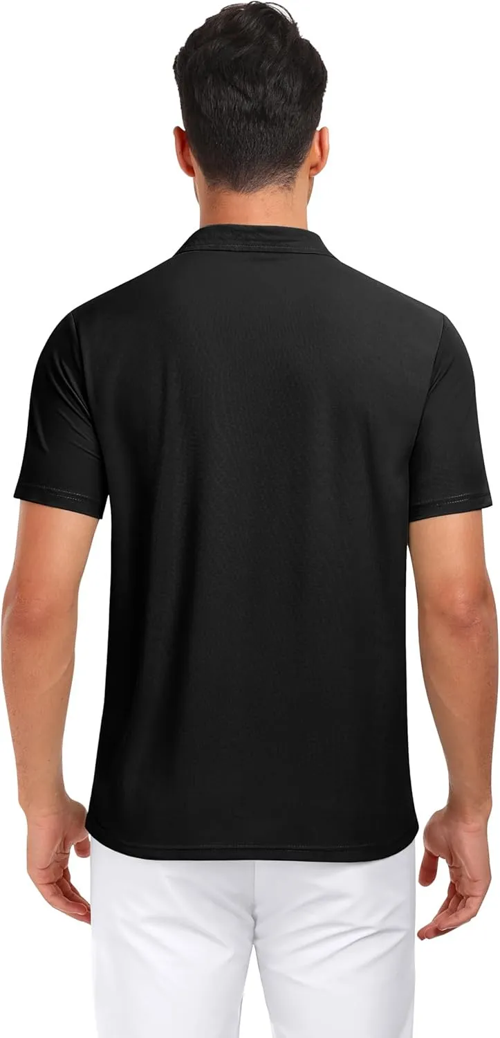PEGENO Mens Polo Shirts Short Sleeve Golf Shirts Moisture Wicking Athletic Casual Polo Shirts