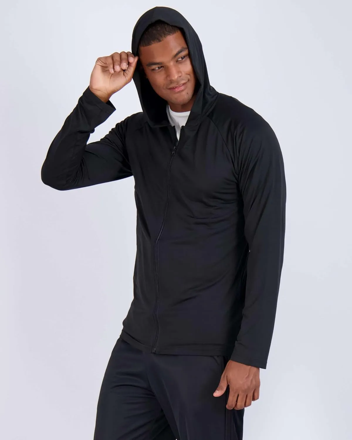 Real Essentials 3 Pack: Mens Dry-Fit Long Sleeve Full Zip Hoodie & Jacket- Athletic Running Jacket (Available in Big & Tall)