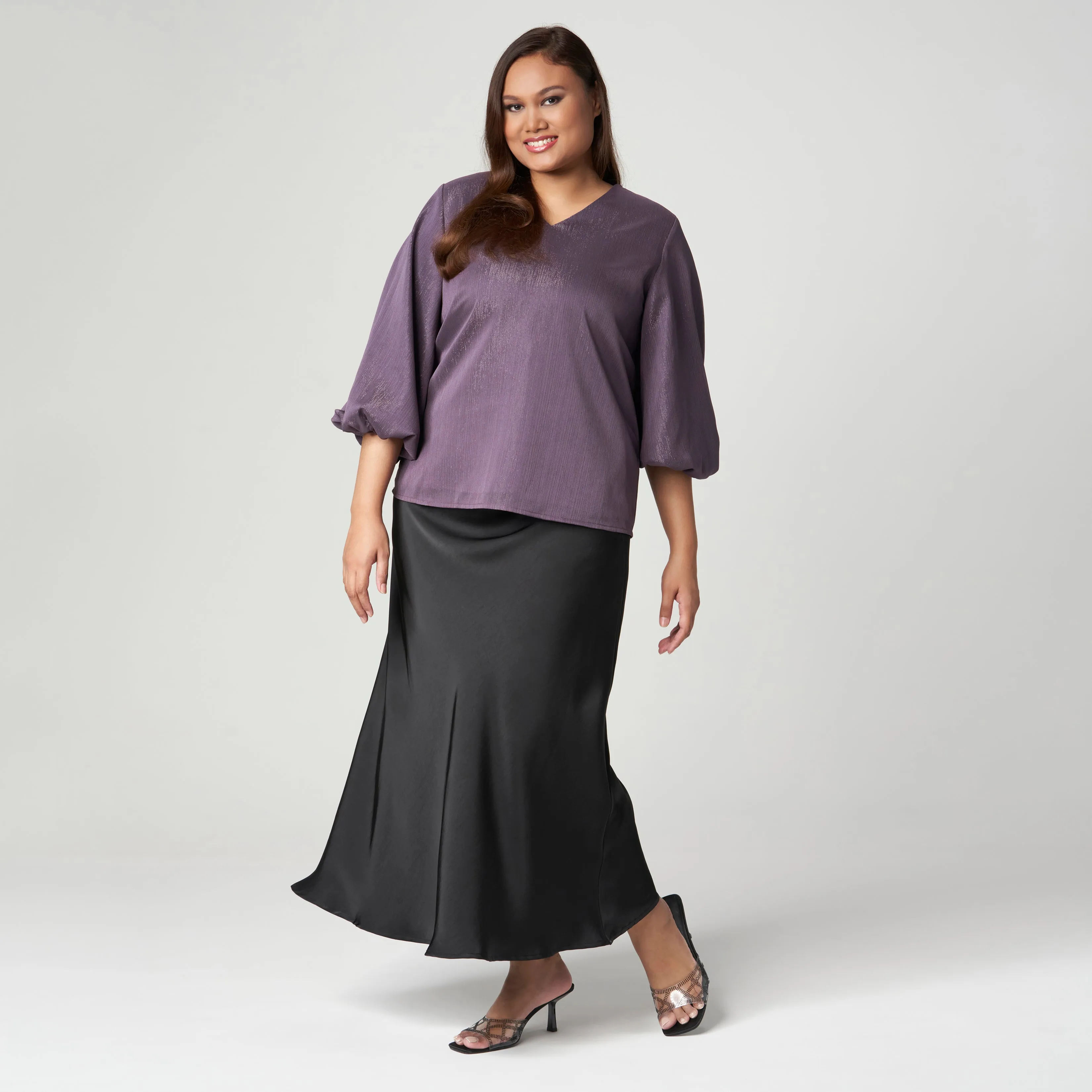 Shimmer Lantern Sleeve  Top