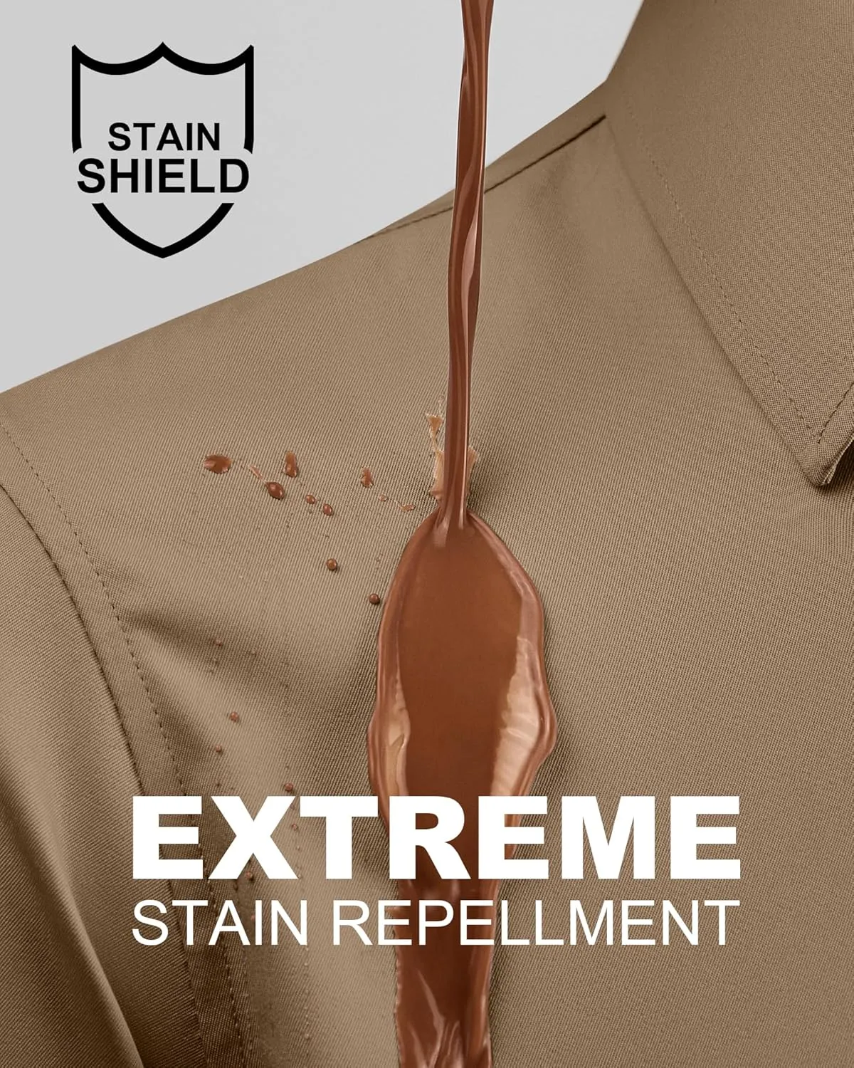 Stain Shield Dress Shirts for Men Long Sleeve Mens Dress Shirts Slim Fit Casual Button Down Shirts Big Shirts