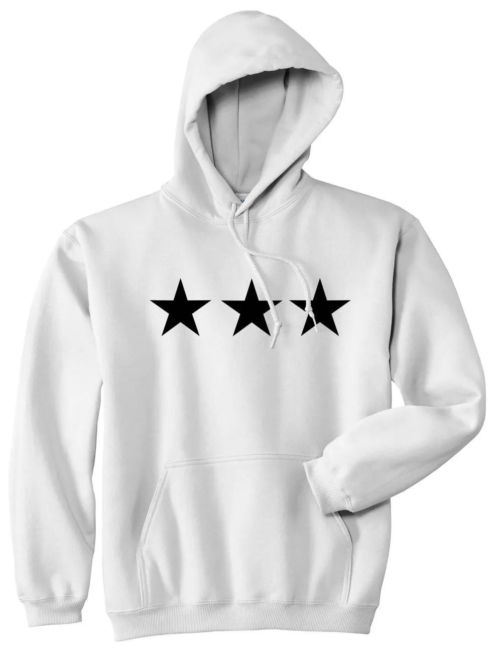 Three Stars Goth Style Pullover Hoodie Hoody