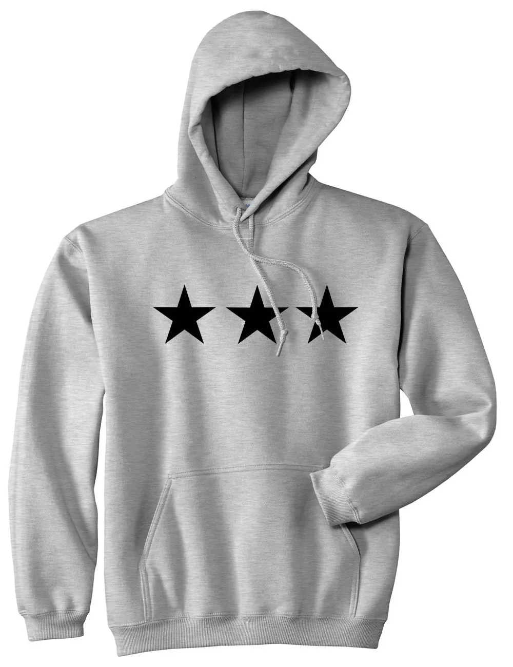 Three Stars Goth Style Pullover Hoodie Hoody