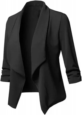 Women Business Blazers 2024 Trendy Casual Cropped Blazer Jacket Petite Open Front Office Cardigan Stylish Womens Coats