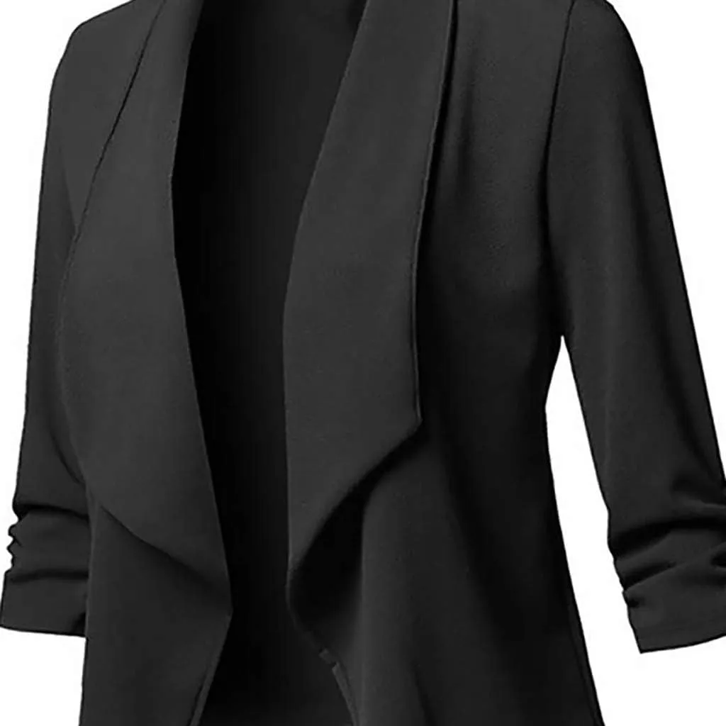 Women Business Blazers 2024 Trendy Casual Cropped Blazer Jacket Petite Open Front Office Cardigan Stylish Womens Coats