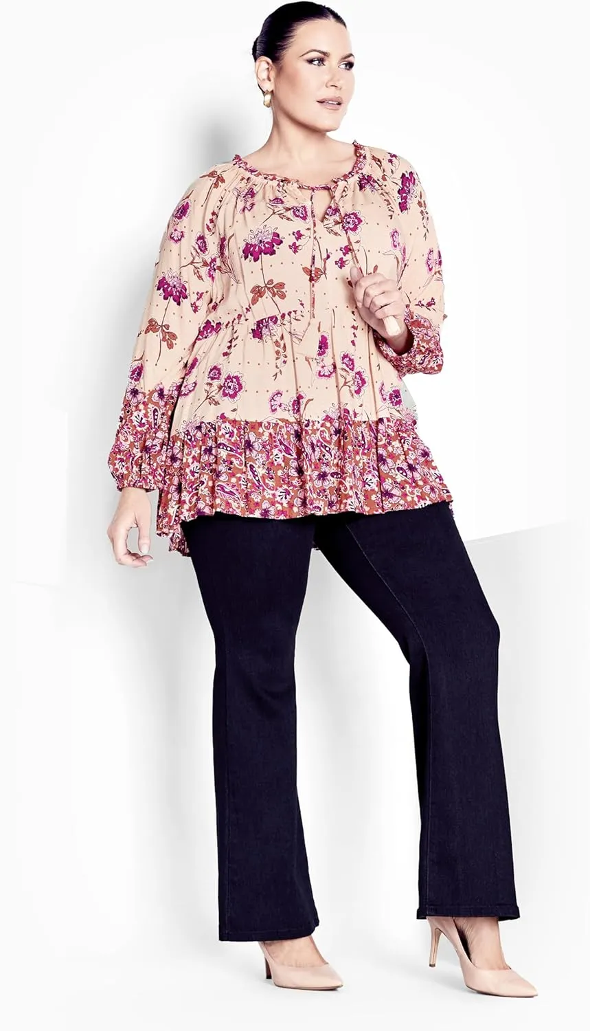 Women's Imari Empire Waist Spliced Top