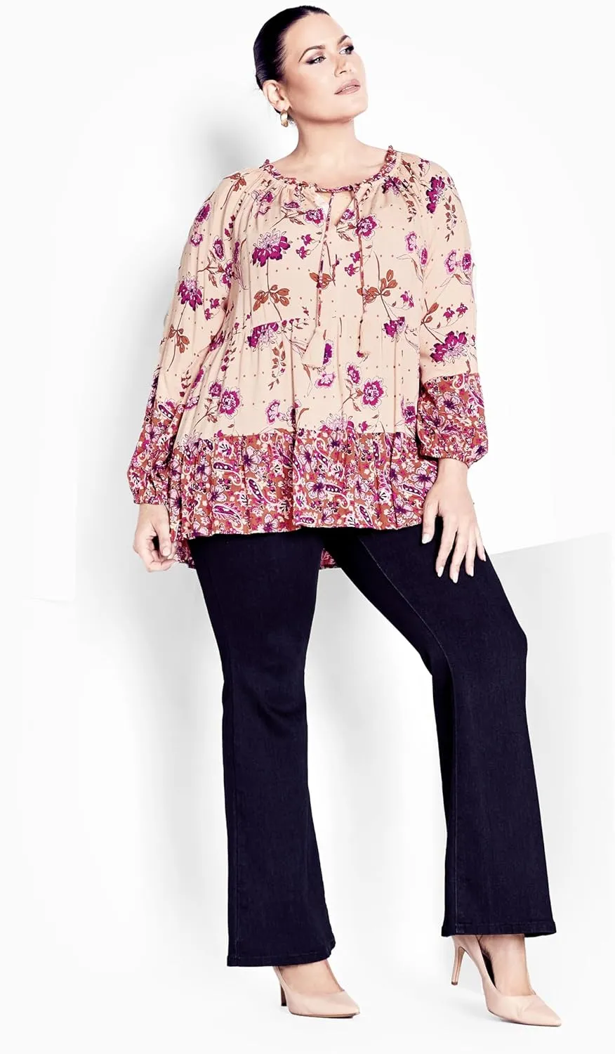 Women's Imari Empire Waist Spliced Top