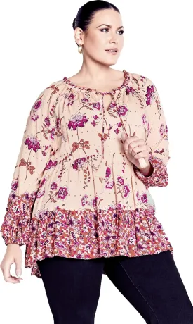 Women's Imari Empire Waist Spliced Top