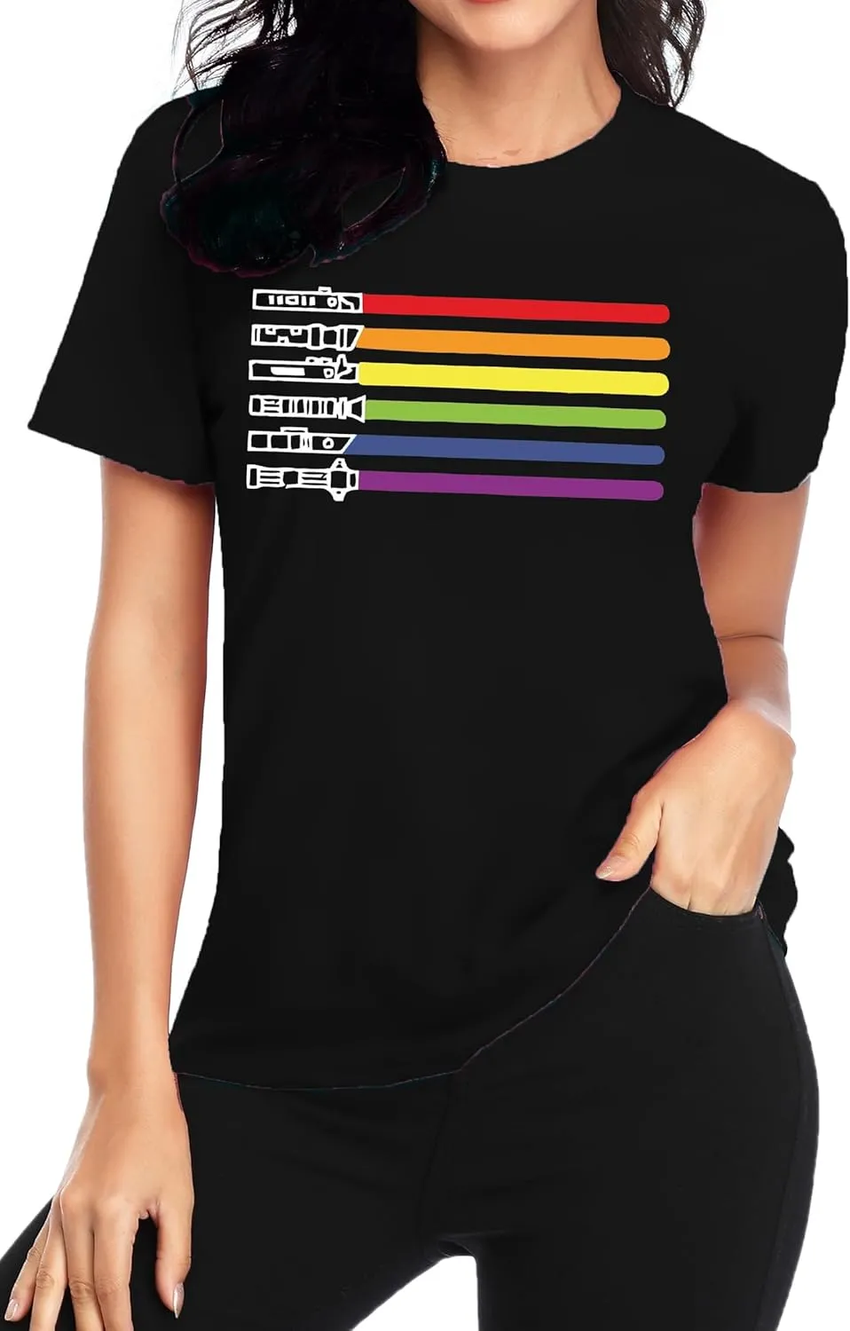 Women's Rainbow Shirt Pride Graphic T Shirts Letter Print Tee Short Sleeve Tops
