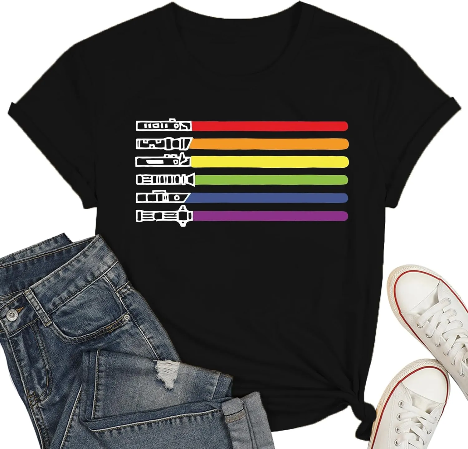 Women's Rainbow Shirt Pride Graphic T Shirts Letter Print Tee Short Sleeve Tops