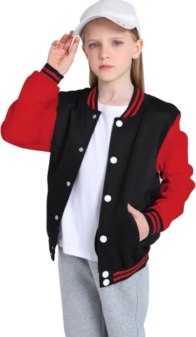 Yuji Itadori Girls Varsity Jacket Kids Baseball Lightweight Jacket Fleece Coat Button Closure School Outwear 2-14 Years