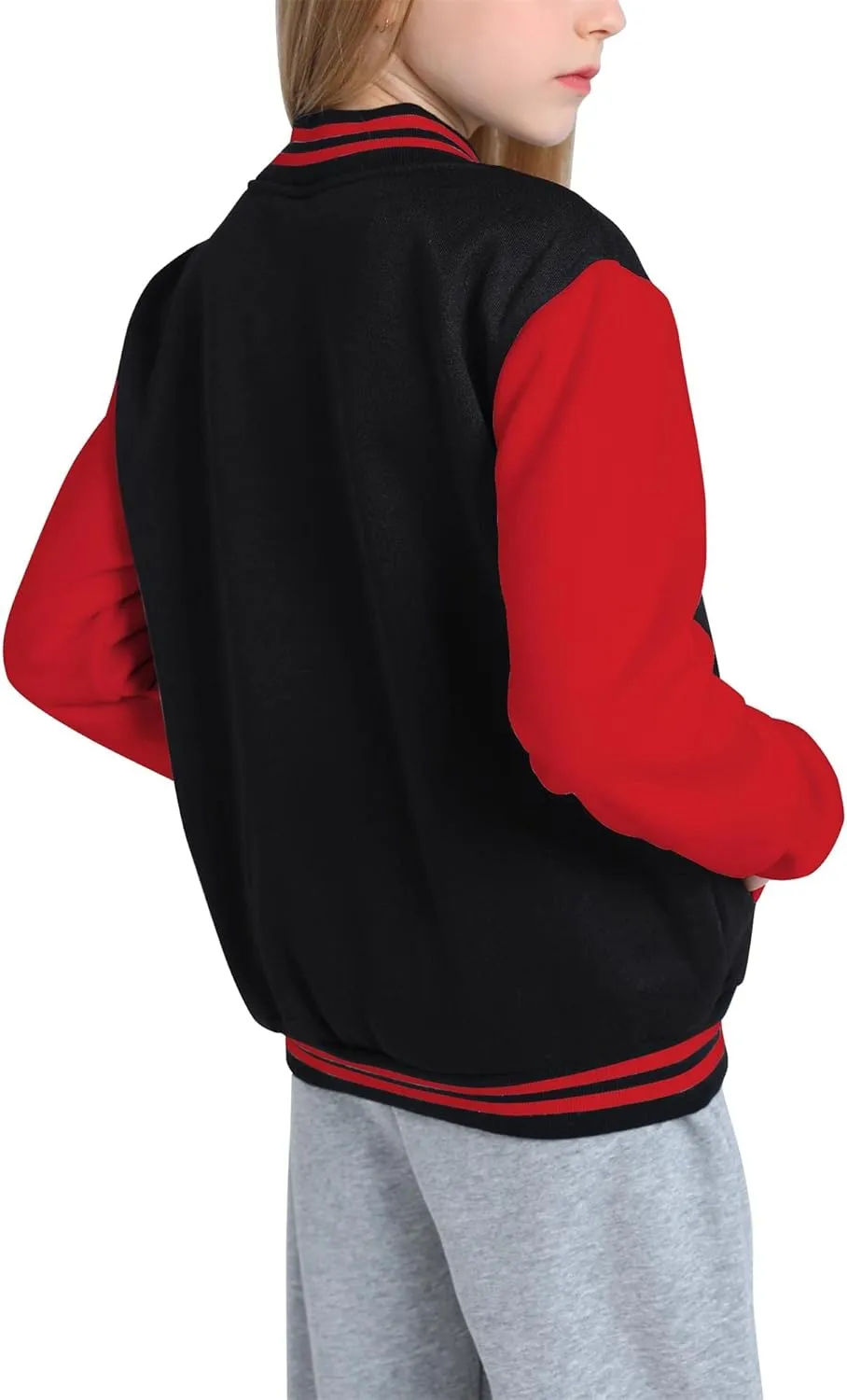 Yuji Itadori Girls Varsity Jacket Kids Baseball Lightweight Jacket Fleece Coat Button Closure School Outwear 2-14 Years