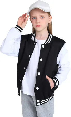 Yuji Itadori Girls Varsity Jacket Kids Baseball Lightweight Jacket Fleece Coat Button Closure School Outwear 2-14 Years