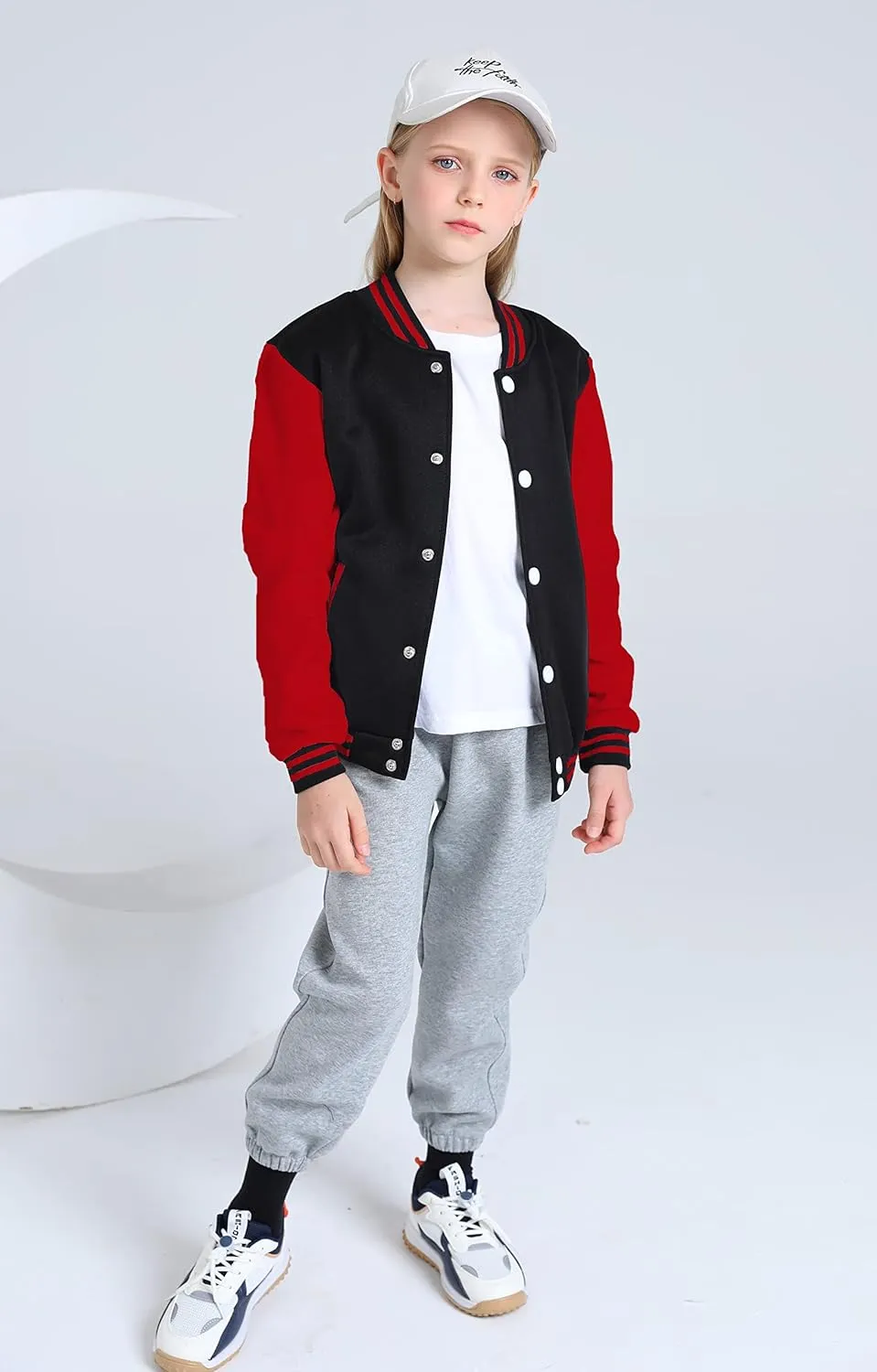 Yuji Itadori Girls Varsity Jacket Kids Baseball Lightweight Jacket Fleece Coat Button Closure School Outwear 2-14 Years